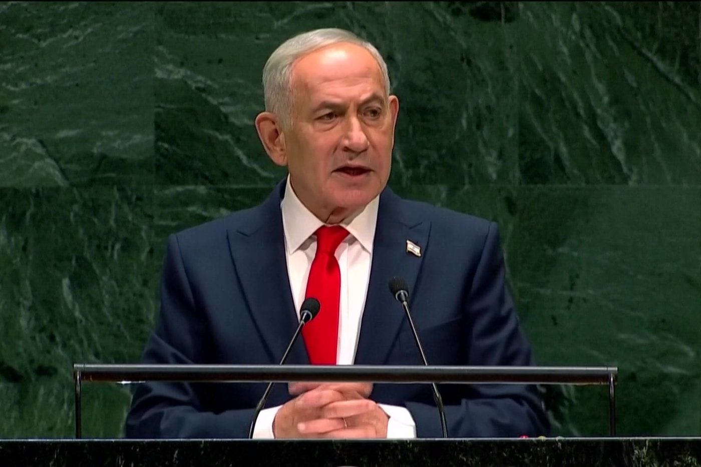 At UN, Netanyahu defends Israel as delegates walk out